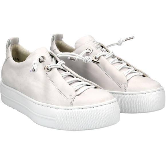 Faye Sneaker PAUL GREEN Lace Up Platform Sneakers. Ivory nubuk Leather - Picture 10 of 13